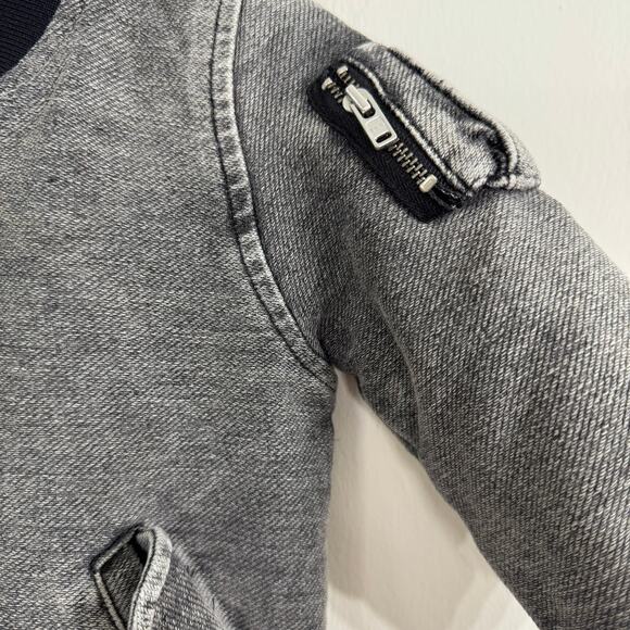 Adam + Yve Gray Cade Bomber Jacket Size 6-12 Months - Picture 3 of 10